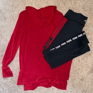 Victoria’s Secret Pink Leggings Matching Shirt